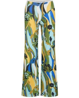 Christopher Esber Ausgestellte Hose mit Blumen-Print - Blau