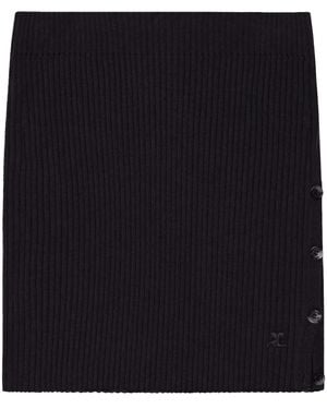 Courreges Ribbed Mini Skirt - Black