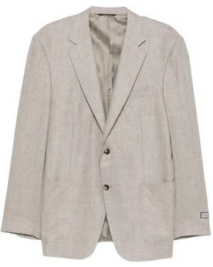 Canali Single-Breasted Wool-Blend Blazer - Gray