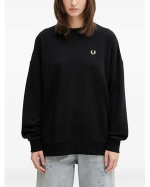Fred Perry Logo-Embroidered Sweatshirt - Black