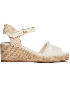 Tommy Hilfiger Espadrilles Compensées À Finitions Franches - Natural