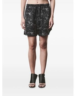 Thom Krom Marble Print Shorts - Black