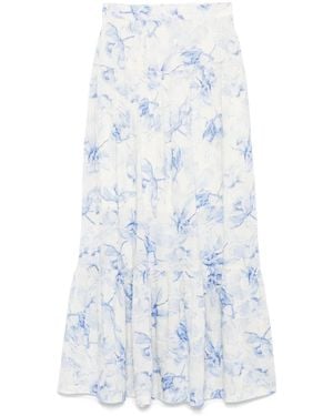 Maje Midirock Mit Blumen-Print - Blau