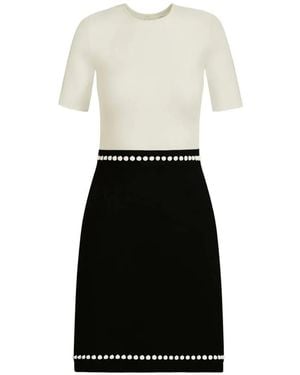 Oscar de la Renta Bubble Trim Dress - White