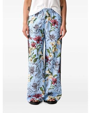 adidas X Farm Rio House Of Tiro Floral-Print Side-Stripe Track Pants - Blue