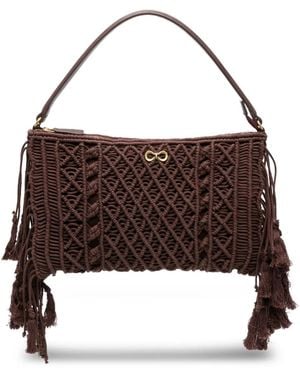Twinset Crochet Bag With Fringes - Brown
