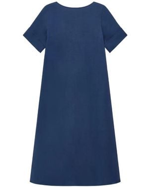 Maliparmi Timeless Bateau-Neck V-Back Midi Dress - Blue