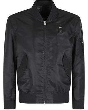 Blauer Veste À Fermeture Zippée - Black