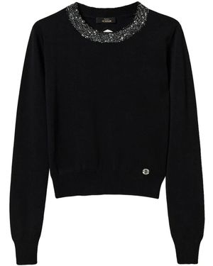 Twinset Sequin-Embellished Fitted Jumper - Black