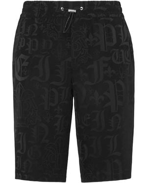 Philipp Plein モノグラム バミューダショーツ - ブラック