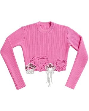 Area Maglione Con Decorazione - Rosa