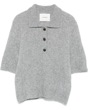 Lisa Yang Polo Button Jumper - Grey