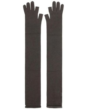 Rick Owens Fine-Knit Long Gloves - Black
