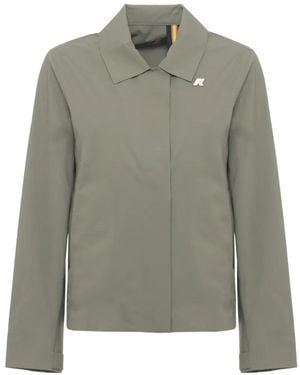 K-Way Arabel Logo-Patch Zip-Up Jacket - Grey