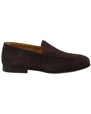 Kiton Suede Almond-Toe Loafers - Brown