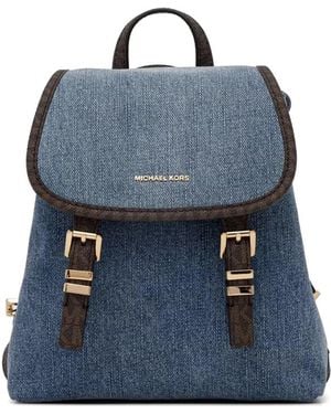 MICHAEL Michael Kors Denim Buckle-Detail Backpack - Blue