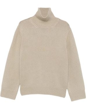 TOTEME Ribbed Roll-Neck Jumper - Natural