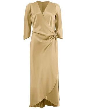Peter Cohen Tie-Front Wrap Dress - Natural