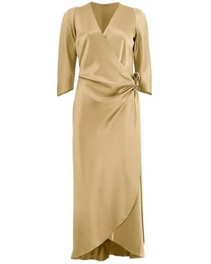 Peter Cohen Tie-Front Wrap Dress - Natural