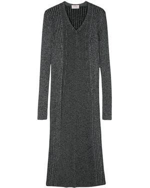Mrz Ribbed-Knit Midi Dress - Gray