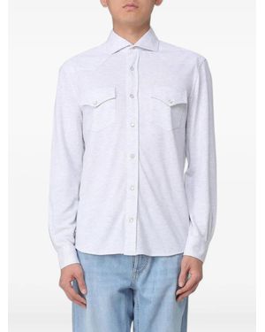 Brunello Cucinelli Western-Style Jersey Shirt - White