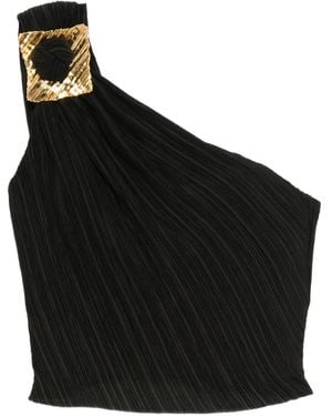 Cult Gaia Moira Pleated One-Shoulder Top - Black