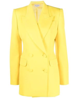 McQueen Blazer Con Doble Botonadura - Amarillo