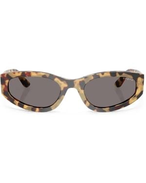 Vogue Eyewear Tortoiseshell-Effect Geometric-Frame Sunglasses - Grey