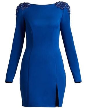 Tadashi Shoji Boca Embellished Mini Dress - Blue