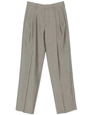 Victoria Beckham Pleated-Design Pants - Gray