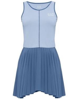 EA7 Ensemble Robe-Short À Design Plissé (Deux Pièces) - Blue