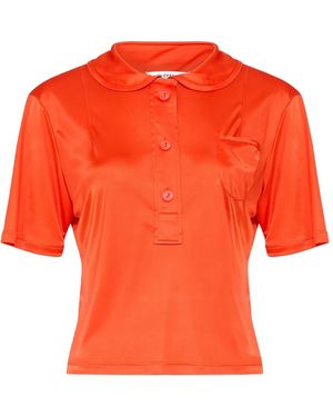 Maison Margiela Satin Polo Shirt - Orange