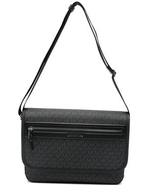 Michael Kors Monogram-Pattern Laptop Bag - Black