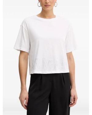 ARMANI EXCHANGE Logo-Embellished T-Shirt - White