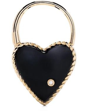 Yvonne Léon Creole Cadenas Coeur Diamond Earring - Blue