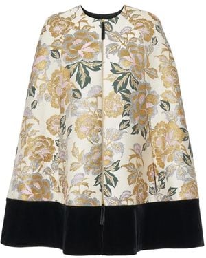 Carolina Herrera Mantella A Fiori Jacquard - Neutro