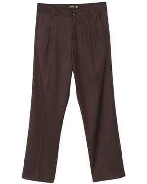Imperial Pleated Straight-Leg Pants - Brown