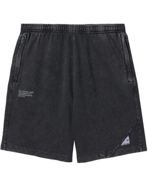 Izzue Logo-Patch Cotton Shorts - Black