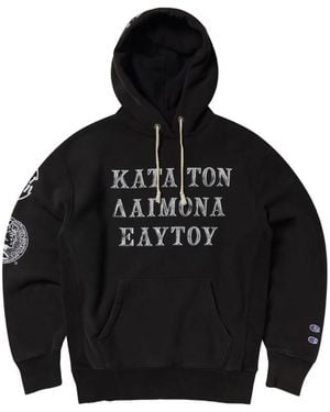 Champion X Aries Graphic-Print Drawstring Hoodie - Black