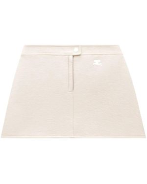 Courreges Reedition Vinyl Mini Skirt - Natural
