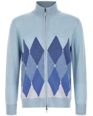 Ballantyne Cardigan Mit Rauten-Intarsie - Blau