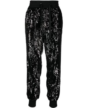Dolce & Gabbana Sequin-Embellished Side-Panel Trousers - Black