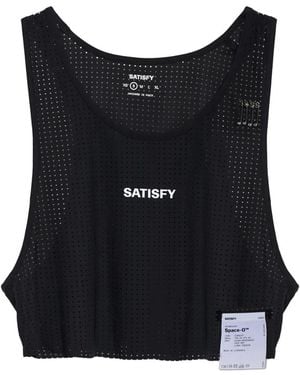 Satisfy Space-O Perforated-Design Tank Top - Black