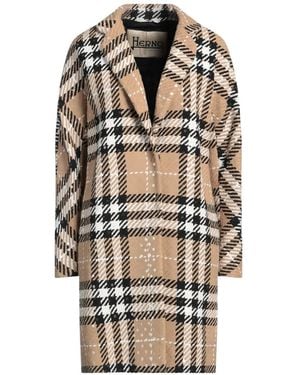Herno Plaid-Pattern Single-Breasted Coat - White