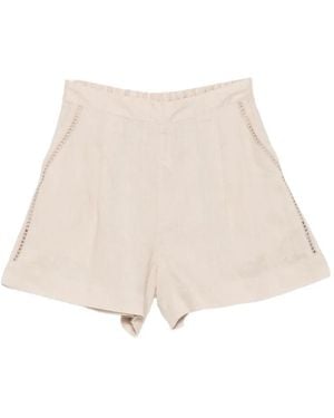 MC2 Saint Barth Eyelet-Detail Mini Shorts - Natural