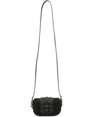 Innerraum Sculptural-Overlay Suede Shoulder Bag - White