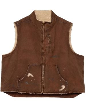KAMIYA Fleece-Lined Vest - Brown