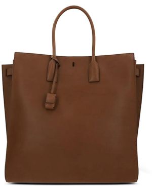 Saint Laurent Top-Handles Leather Tote Bag - Brown