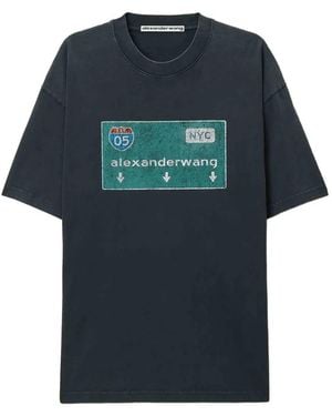 Alexander Wang Street Sign Graphic T-Shirt - Blue