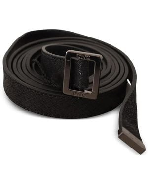CoSTUME NATIONAL Saffiano-Effect Leather Belt - Black